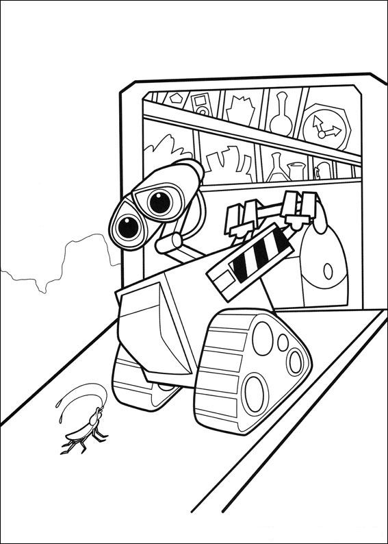 Plansa de colorat cu Wall E 30 24